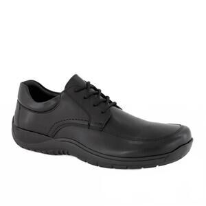 NEW FERRATO men's flats leather shoes in black